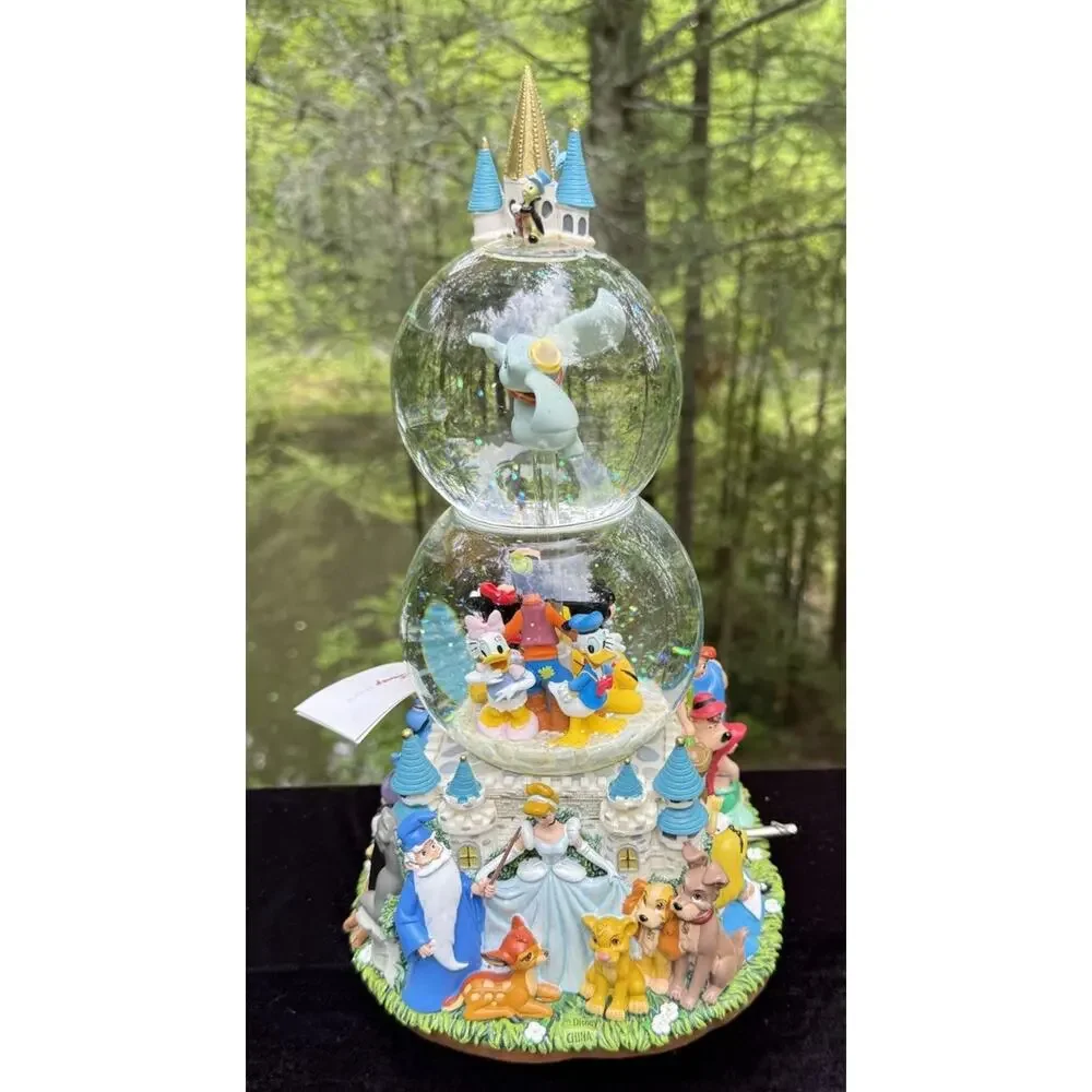Vintage Disney “A Magical Gathering” Double Snow Globe-Music Lights Movement MIB
